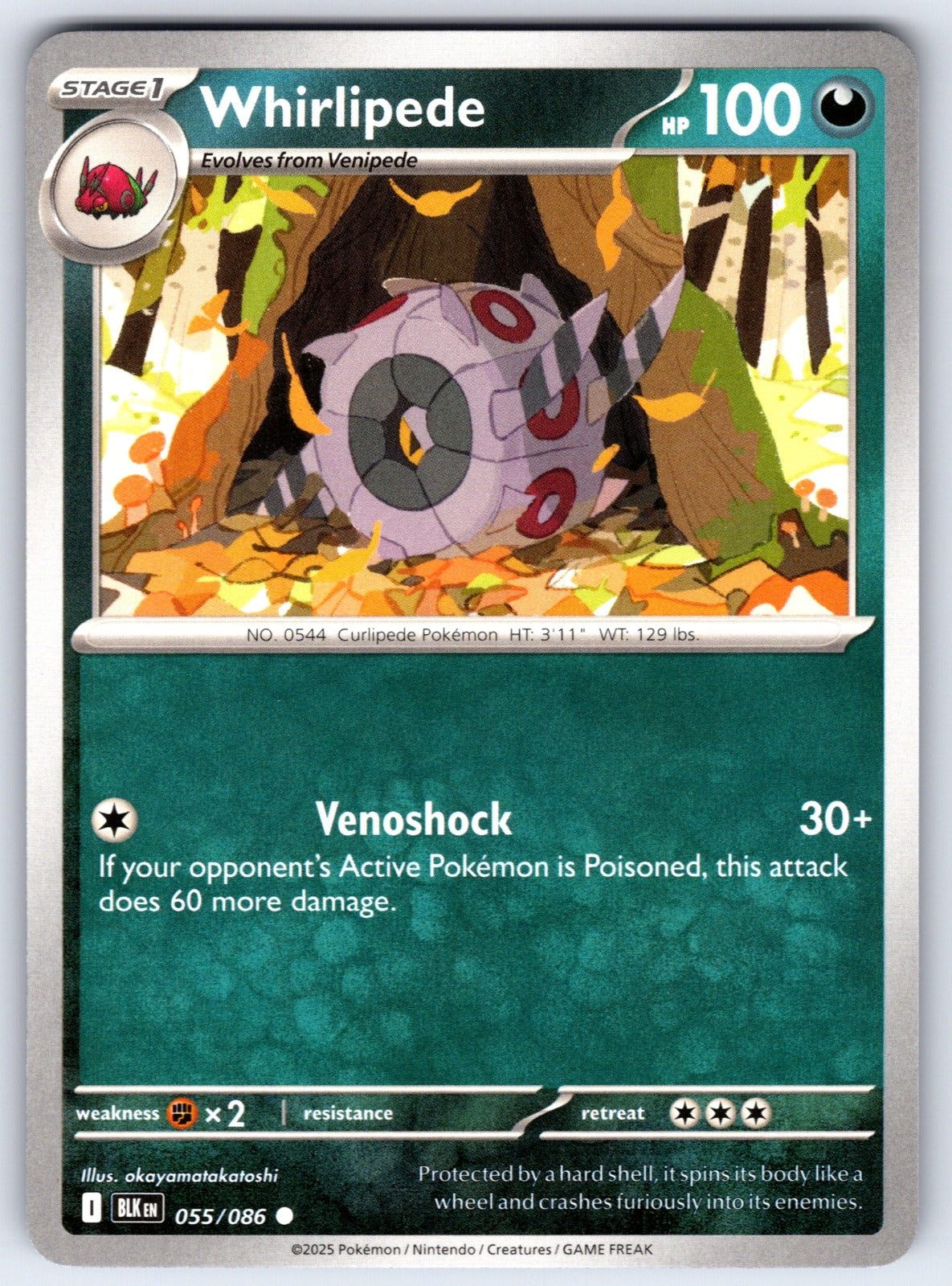 Whirlipede Common SV: Black Bolt 055/086 NM 2025
