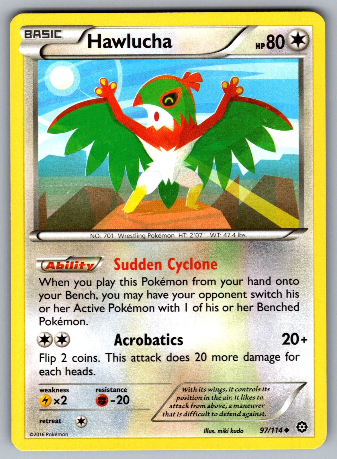 Hawlucha Uncommon XY - Steam Siege 97/114 LP 2016