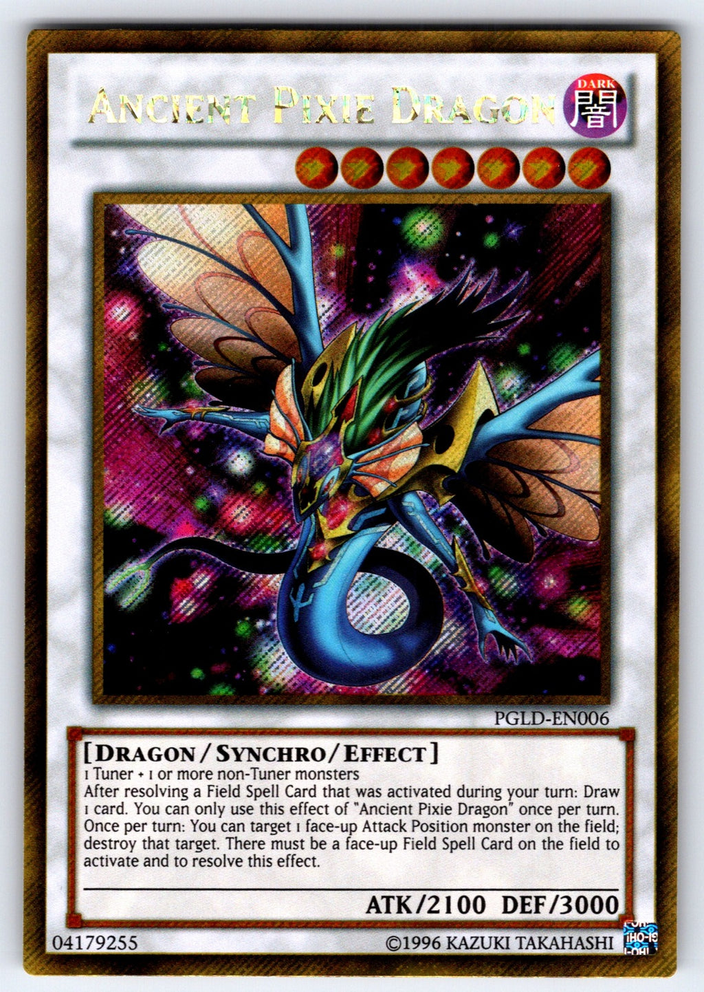 Ancient Pixie Dragon Unlimited Gold Secret Rare Premium Gold PGLD-EN006 NM 2014