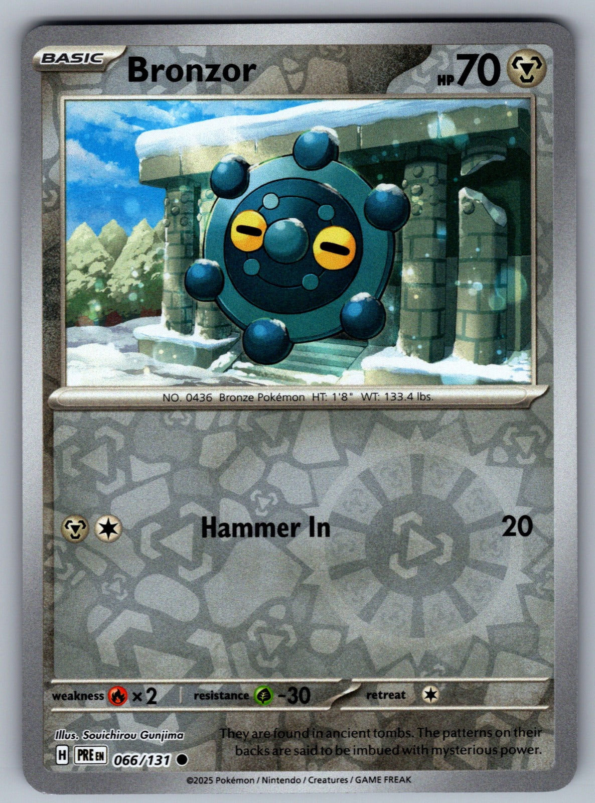 Bronzor Reverse Holo Common SV: Prismatic Evolutions 066/131 NM 2025