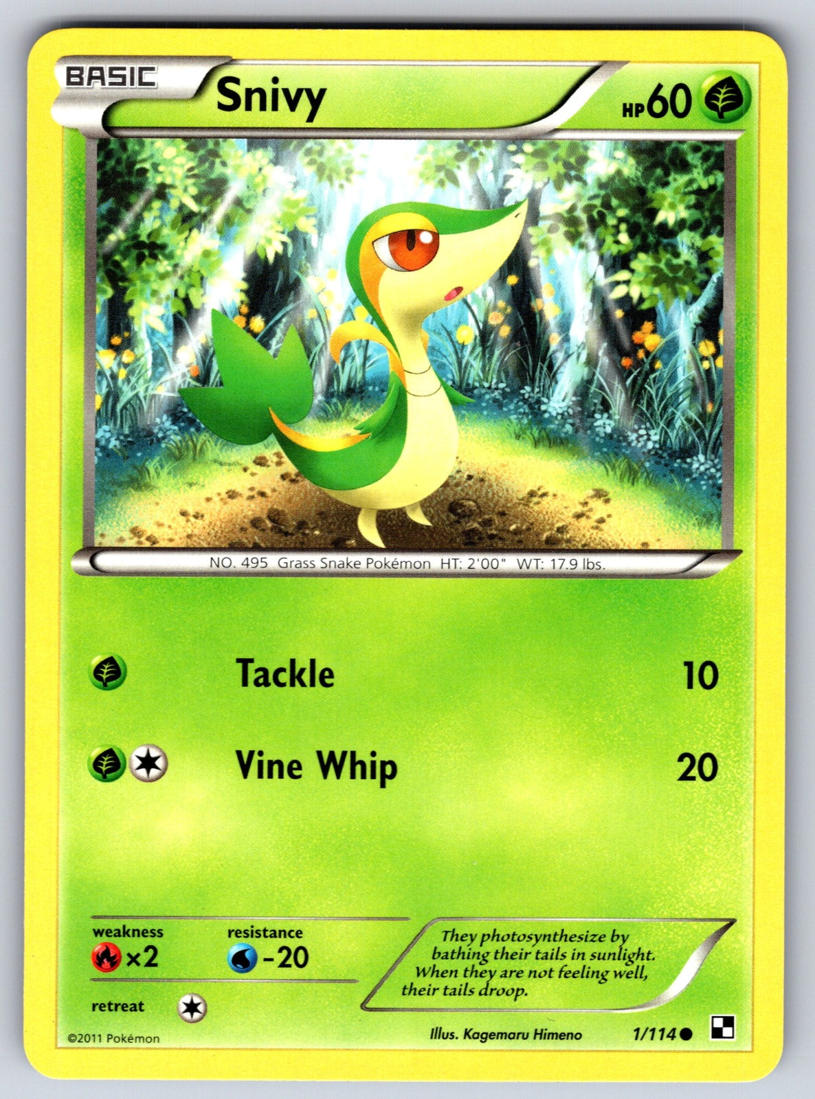 Snivy (1) Common Black and White 1/114 LP 2011