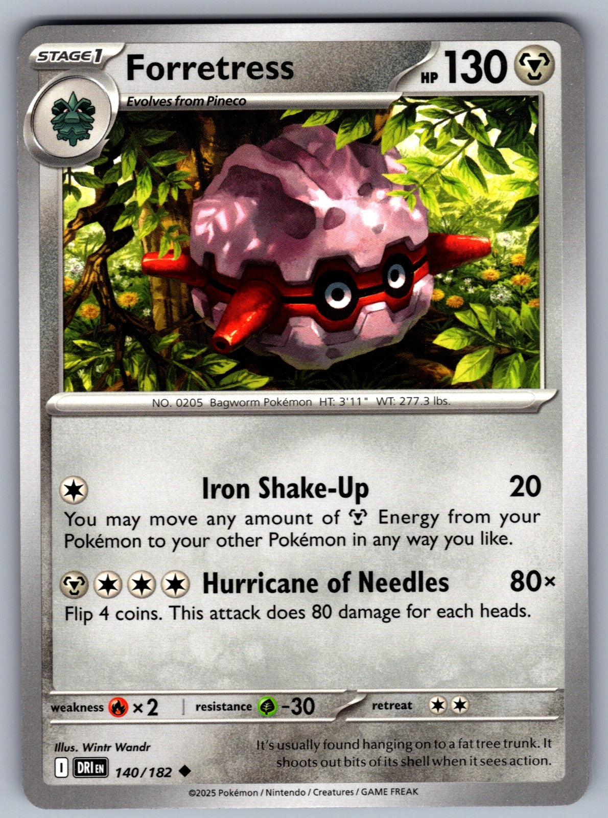 Forretress Uncommon SV10: Destined Rivals 140/182 NM 2025
