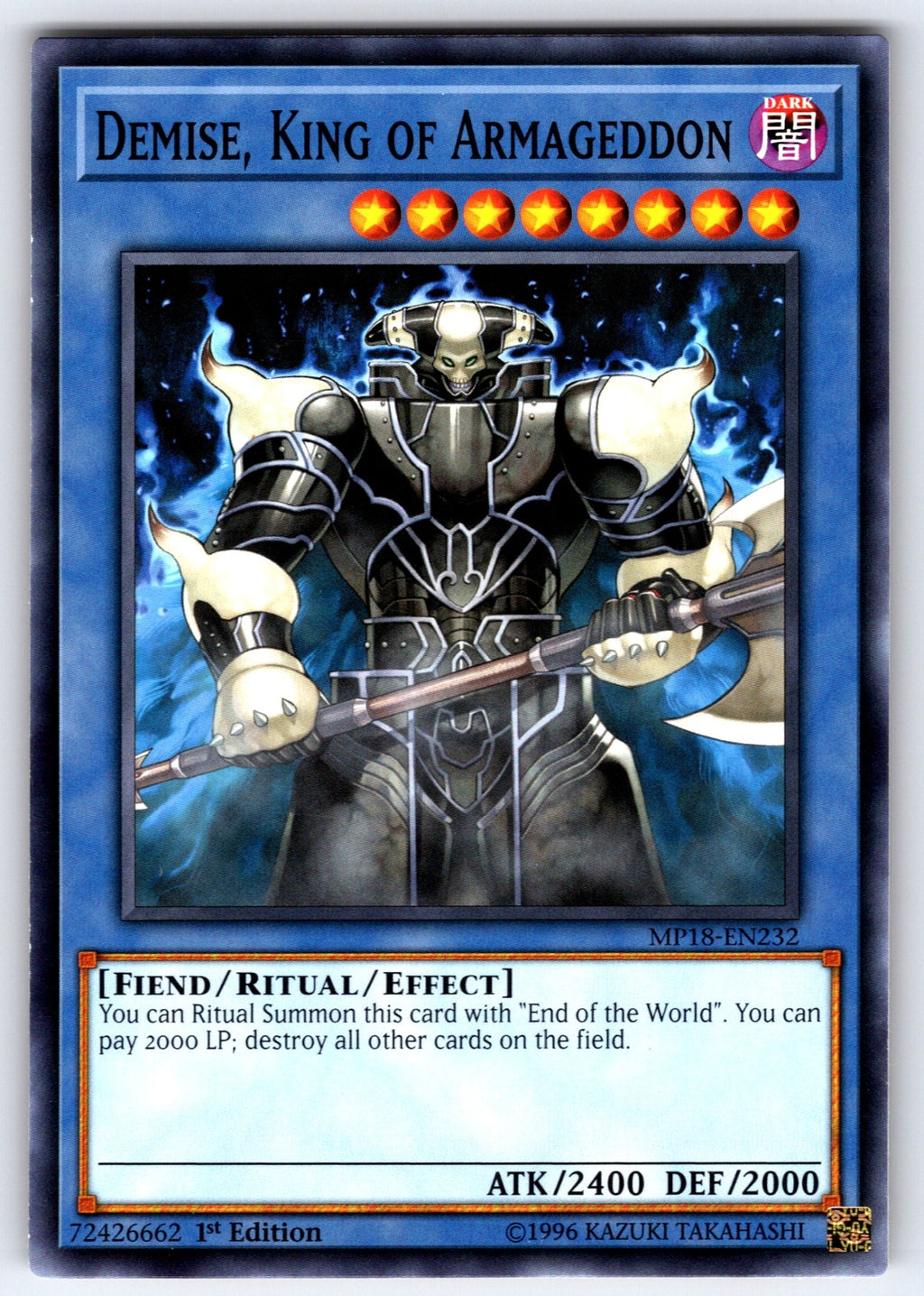 Demise, King of Armageddon 1st Edition Common 2018 Mega-Tins Mega Pack MP18-EN23