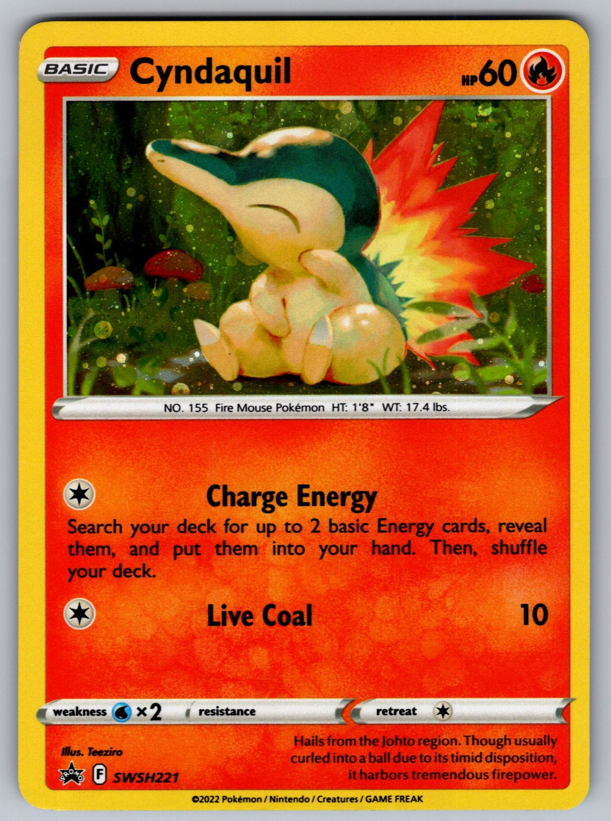 Cyndaquil Holo Promo SWSH: Sword & Shield Promo Cards SWSH221 NM 2019