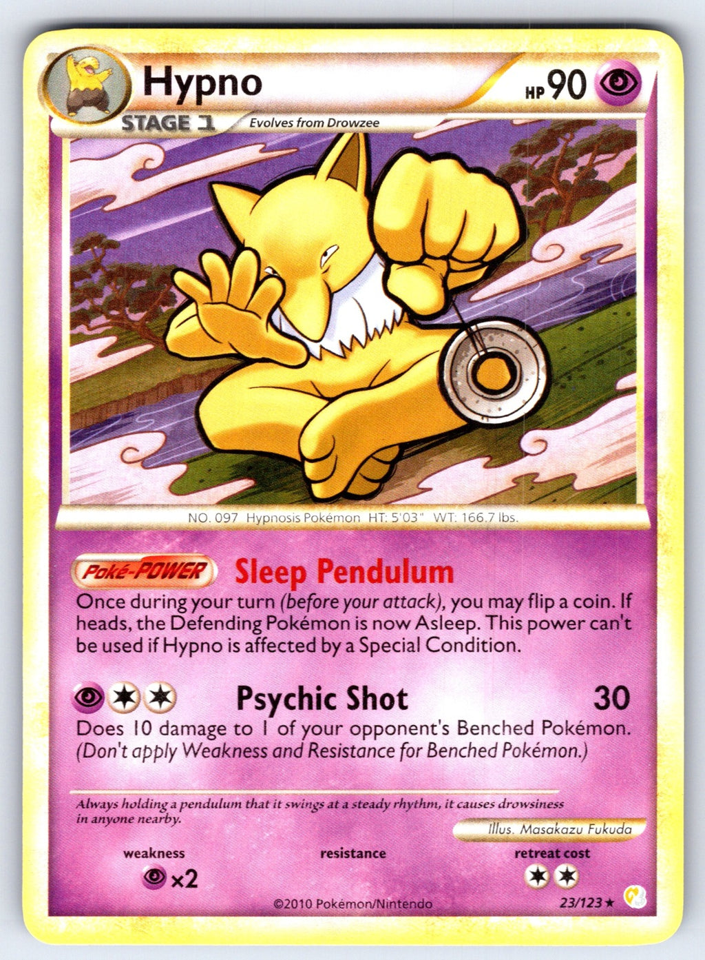 Hypno Rare HeartGold SoulSilver 23/123 LP 2010