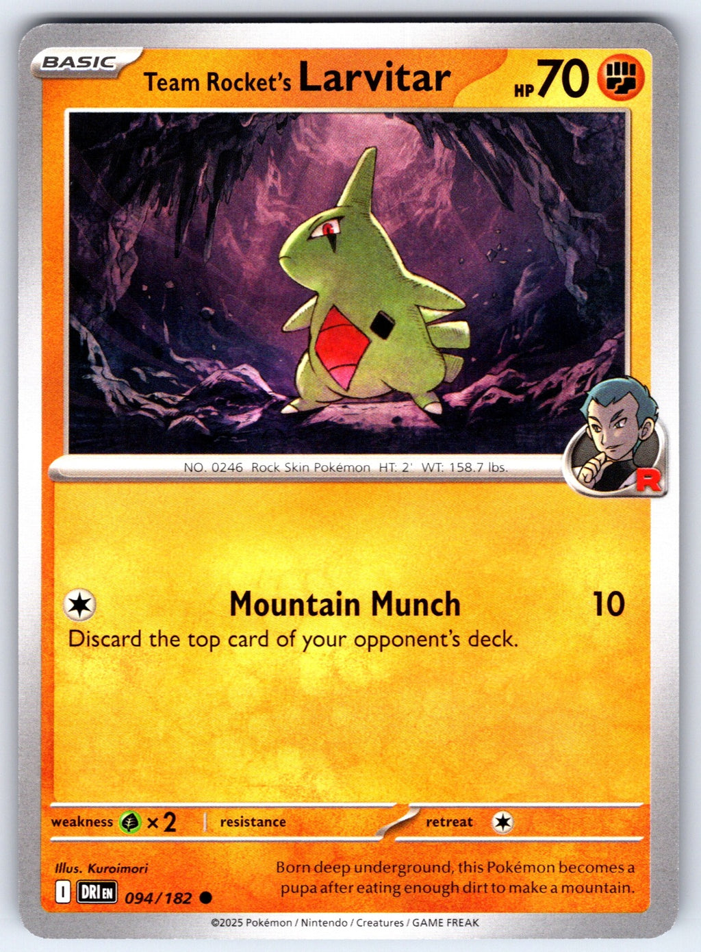 Team Rocket's Larvitar Common SV10: Destined Rivals 094/182 NM 2025