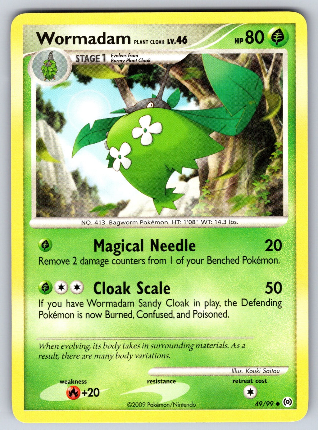 Wormadam Plant Cloak Uncommon Arceus 49/99 LP 2009
