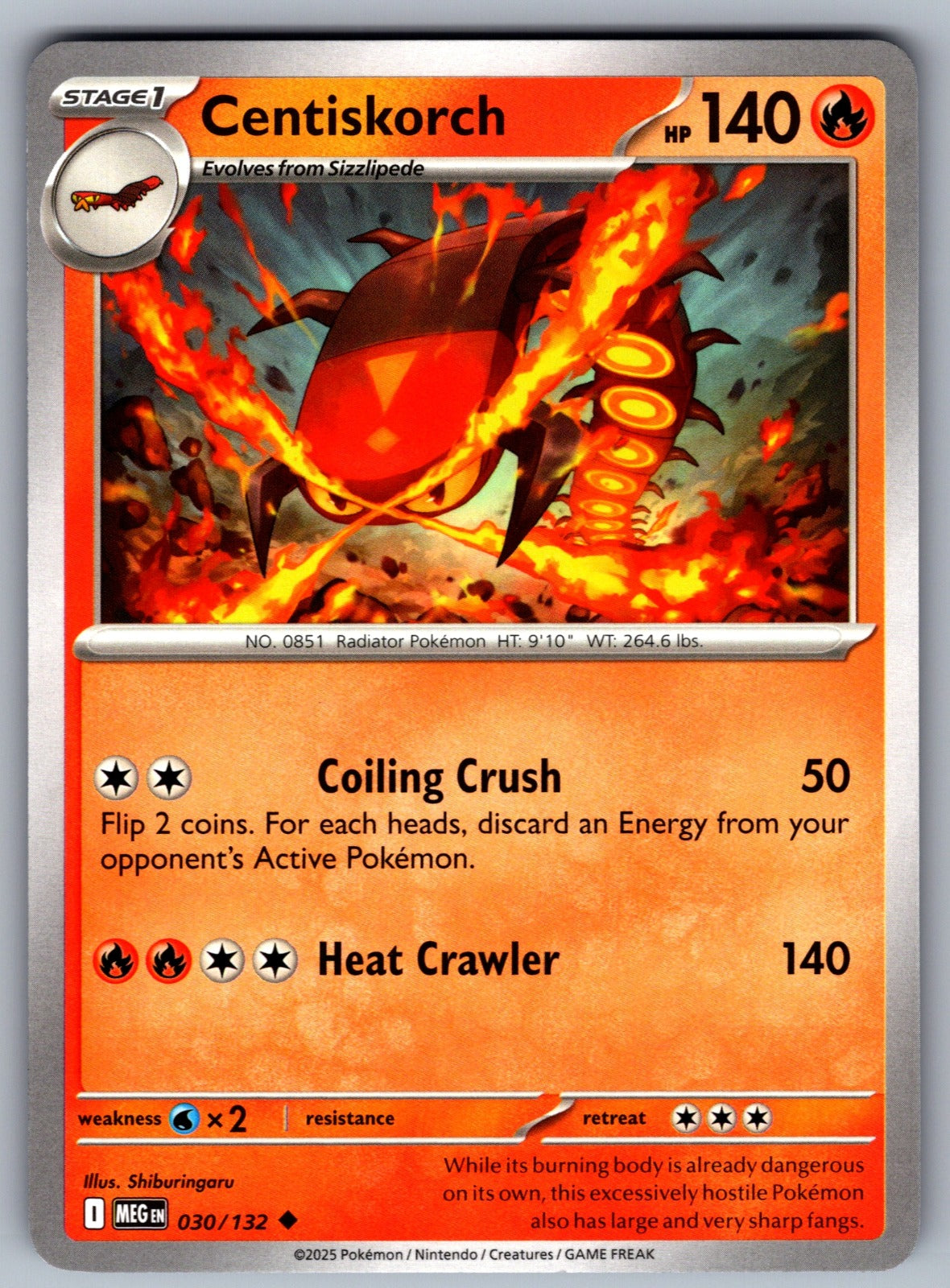 Centiskorch Uncommon ME01: Mega Evolution 030/132 NM 2025