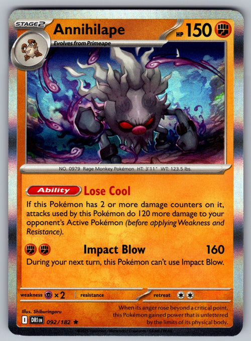 Annihilape Holo Rare SV10: Destined Rivals 092/182 NM 2025