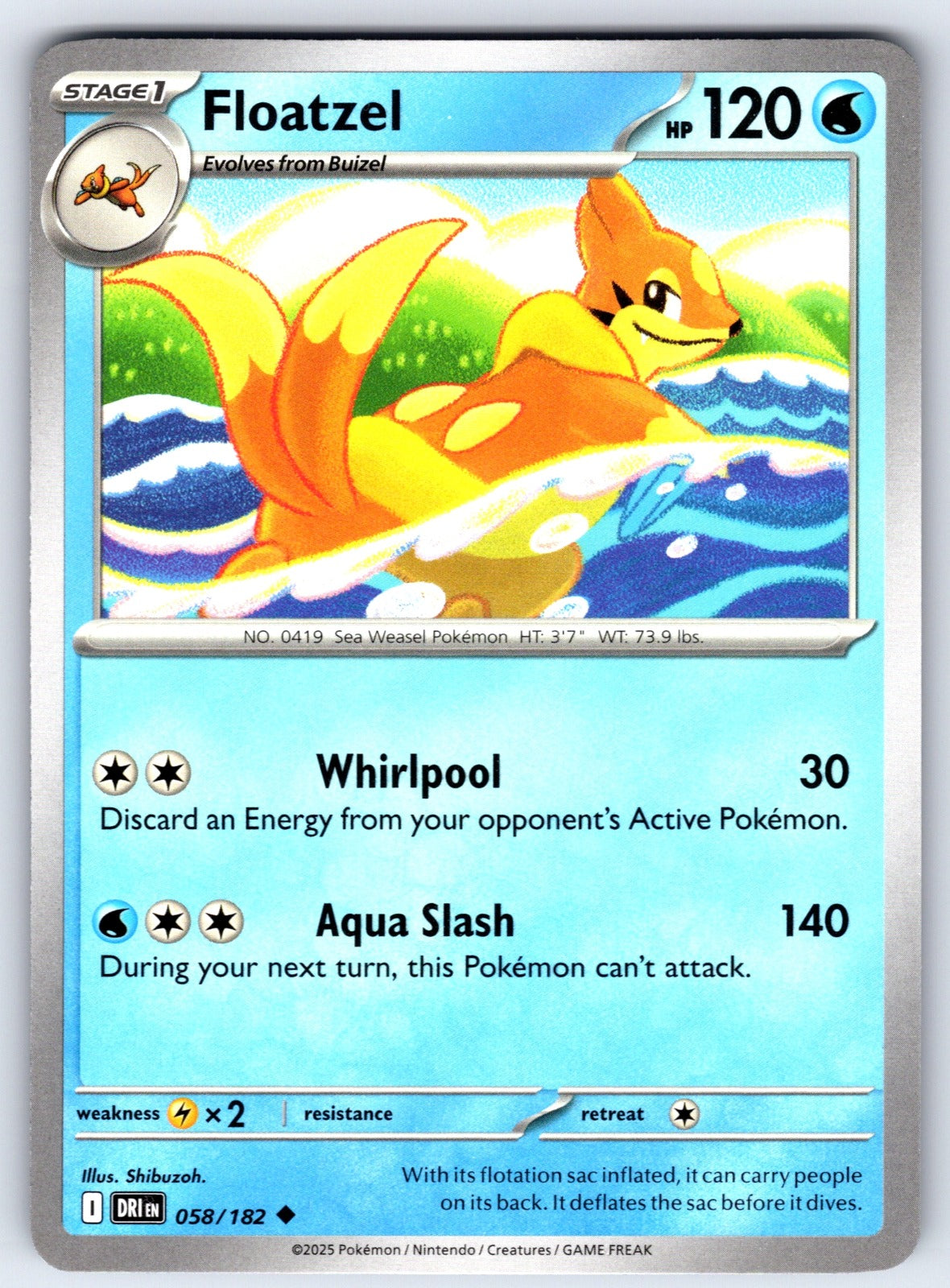 Floatzel Uncommon SV10: Destined Rivals 058/182 NM 2025