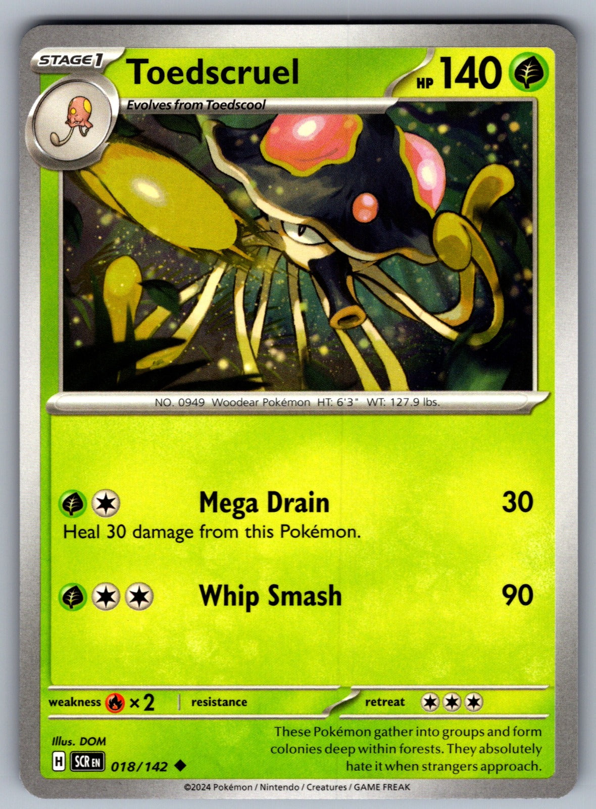 Toedscruel Uncommon SV07: Stellar Crown 018/142 NM 2024