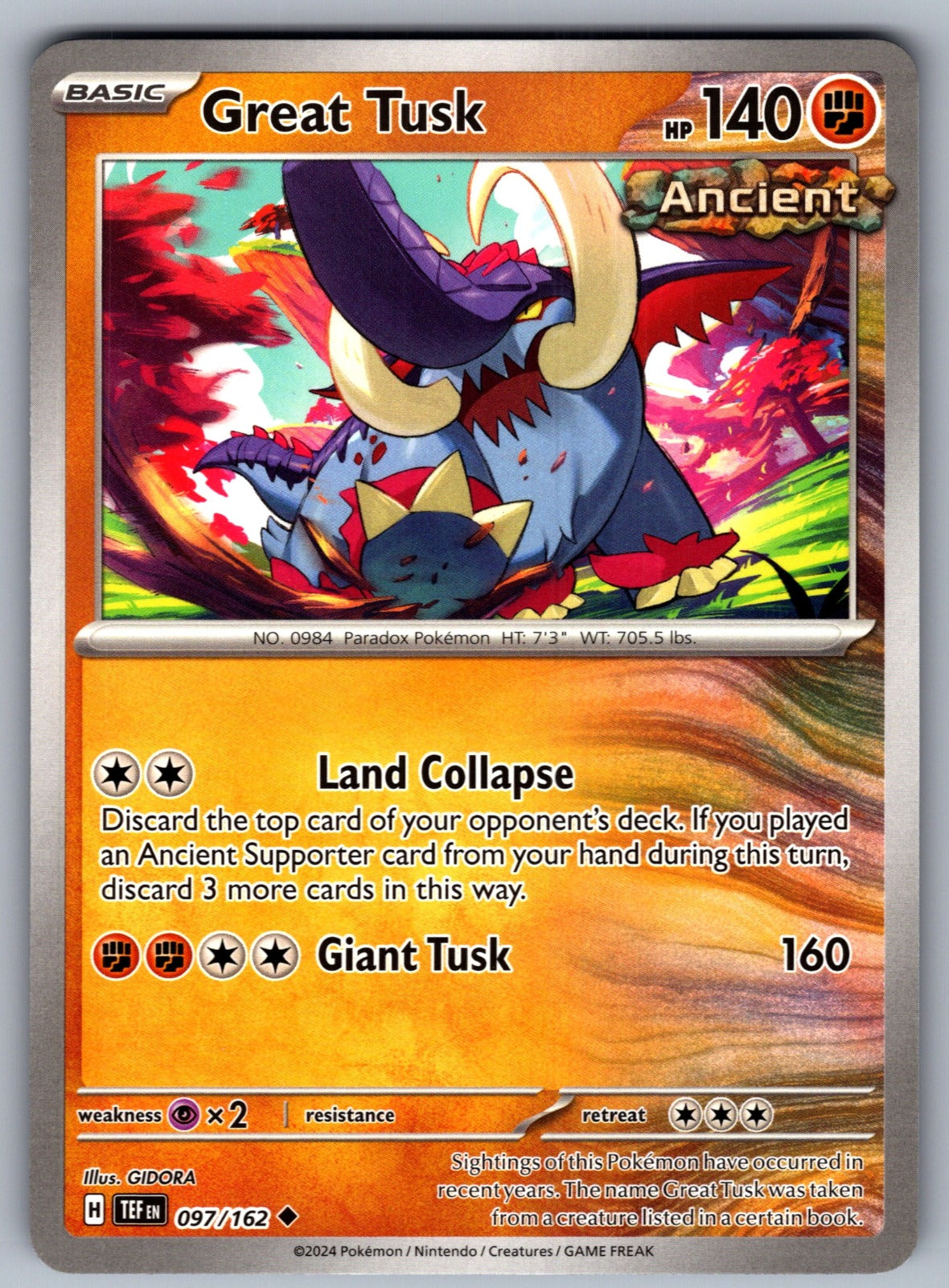 Great Tusk Uncommon SV: Prismatic Evolutions 055/131 NM 2025