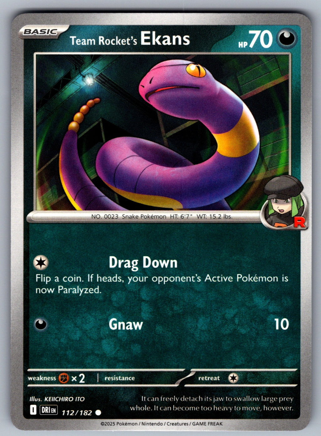 Team Rocket's Ekans Common SV10: Destined Rivals 112/182 NM 2025