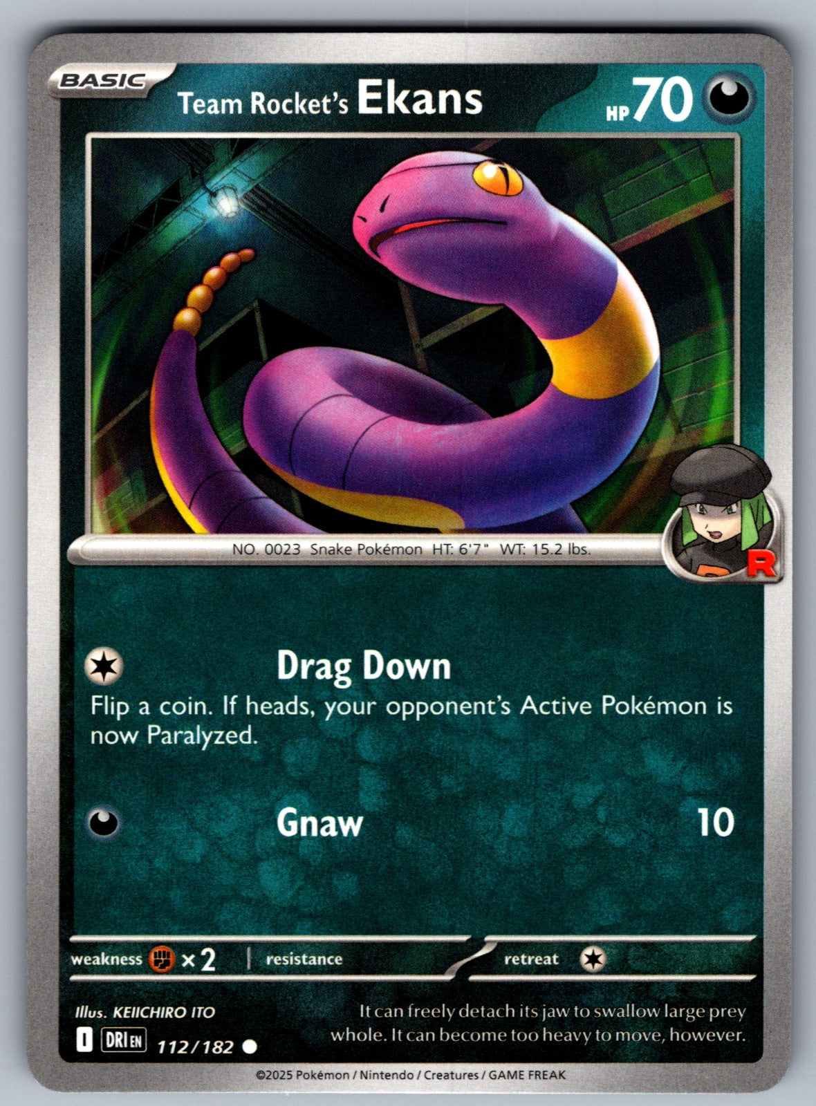 Team Rocket's Ekans Common SV10: Destined Rivals 112/182 NM 2025