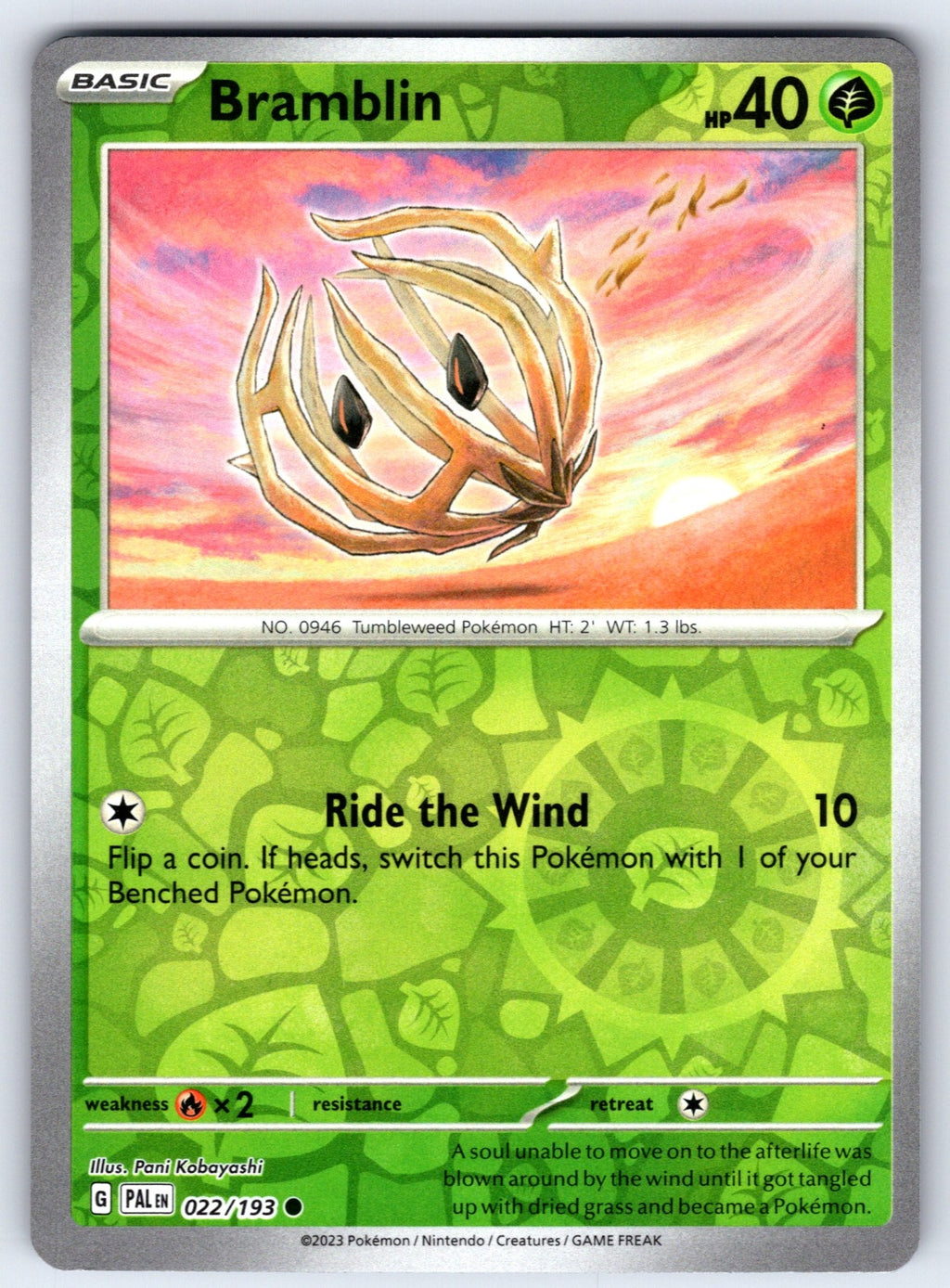 Bramblin Reverse Holo Common SV02: Paldea Evolved 022/193 NM 2023