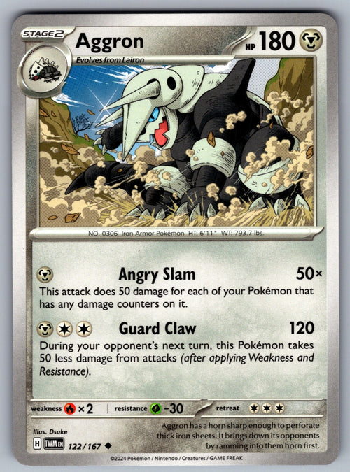 Aggron Uncommon SV06: Twilight Masquerade 122/167 NM 2024