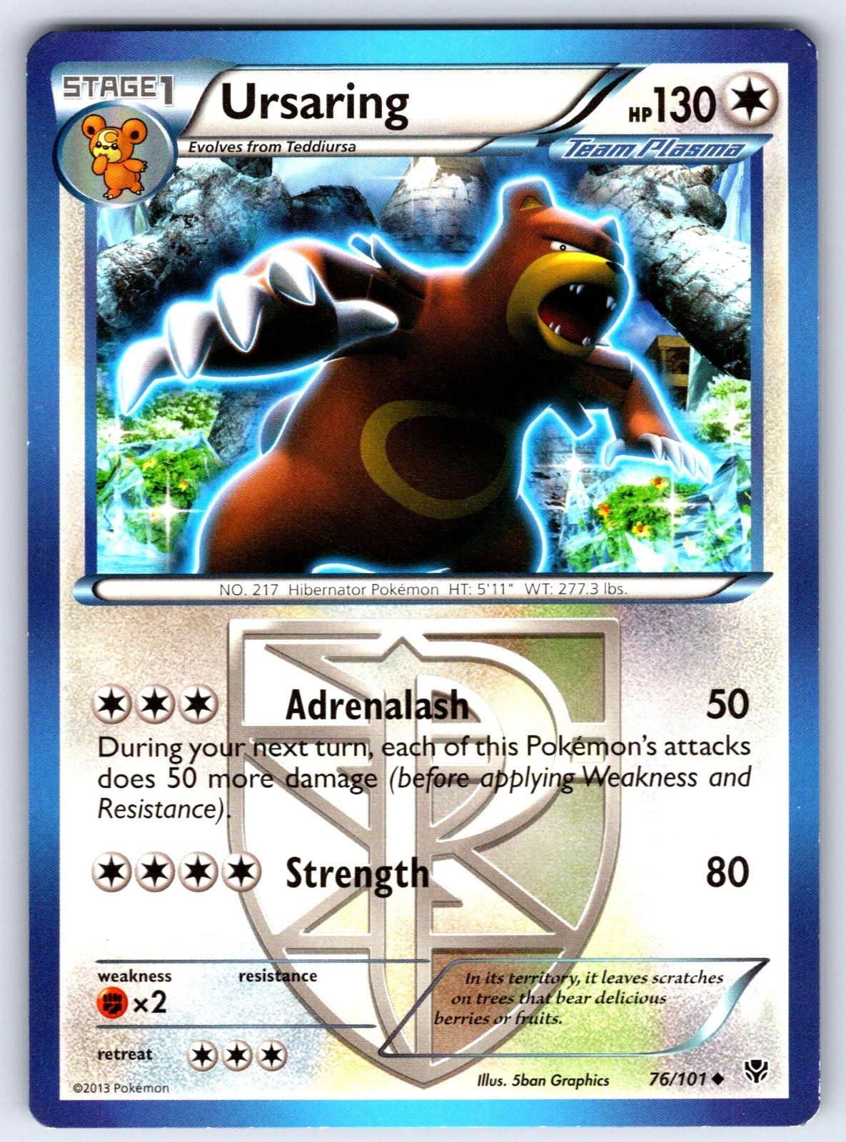 Ursaring (Team Plasma) Uncommon Plasma Blast 76/101 LP 2013