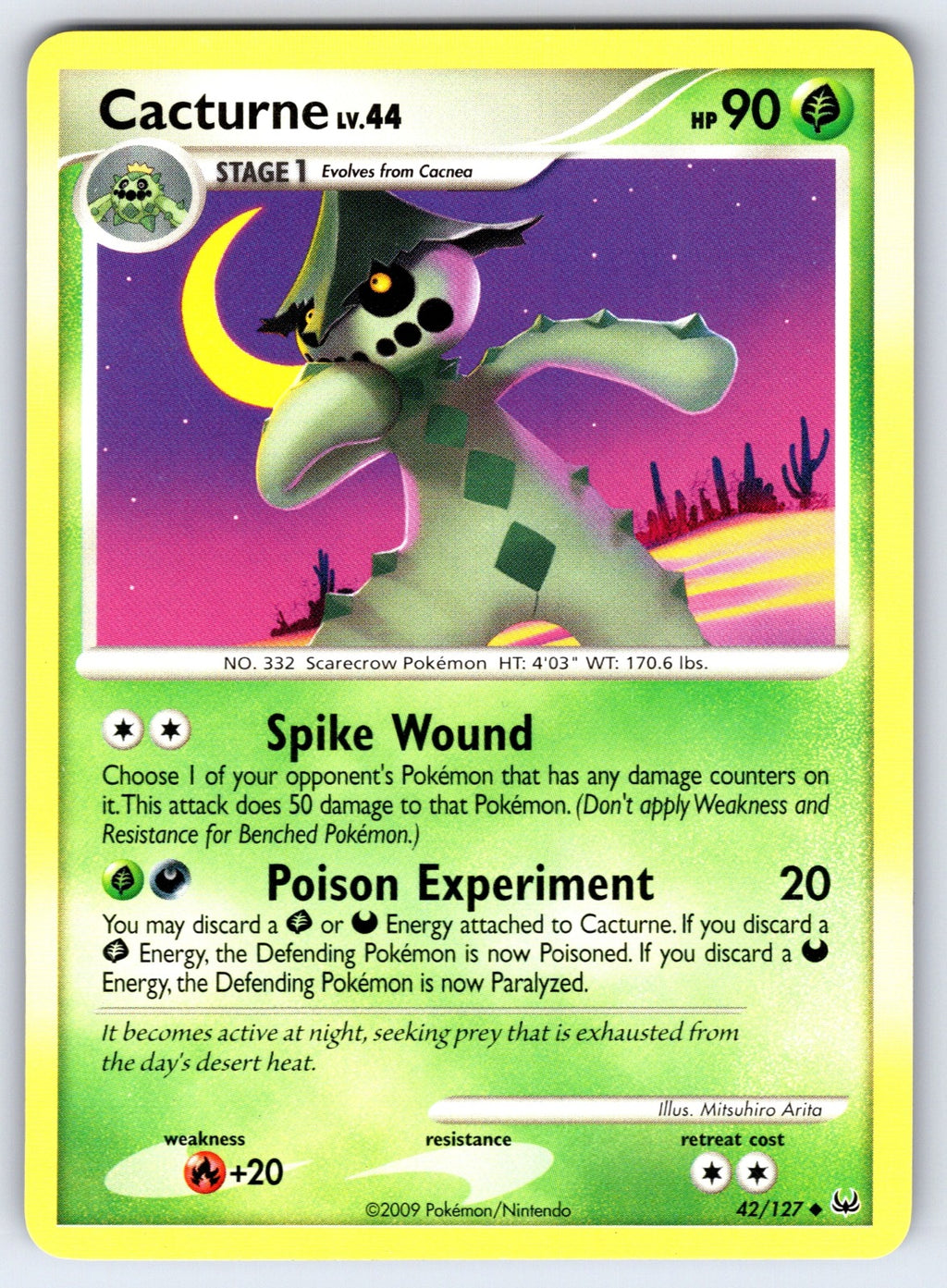 Cacturne Uncommon Platinum 42/127 LP 2009