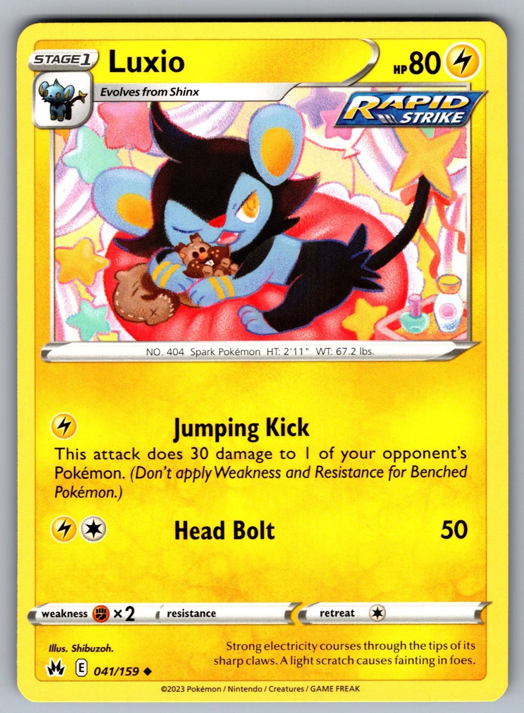 Luxio (41) Uncommon SWSH: Crown Zenith 041/159 NM 2023