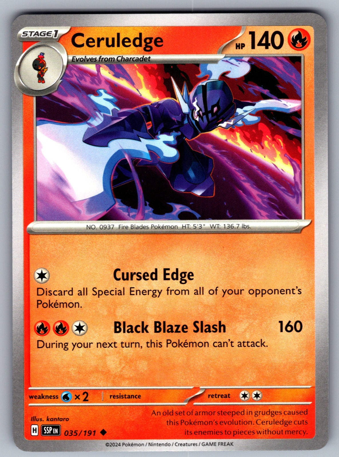 Ceruledge Uncommon SV08: Surging Sparks 035/191 NM 2024