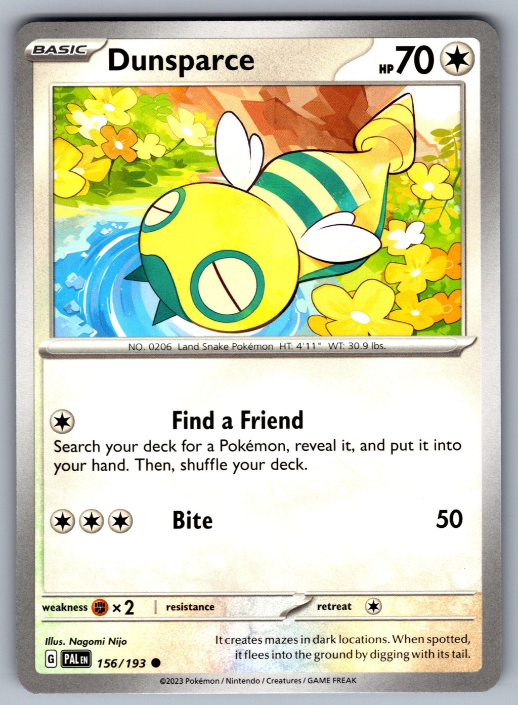 Dunsparce Common SV02: Paldea Evolved 156/193 NM 2023