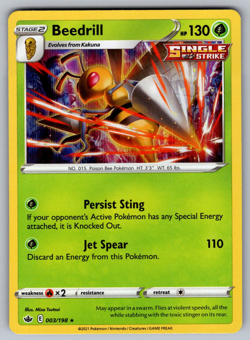 Beedrill Holo Rare SWSH06: Chilling Reign 003/198 NM 2021