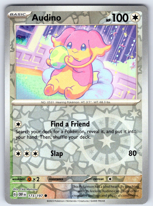 Audino Reverse Holo Common SV03: Obsidian Flames 173/197 NM 2023