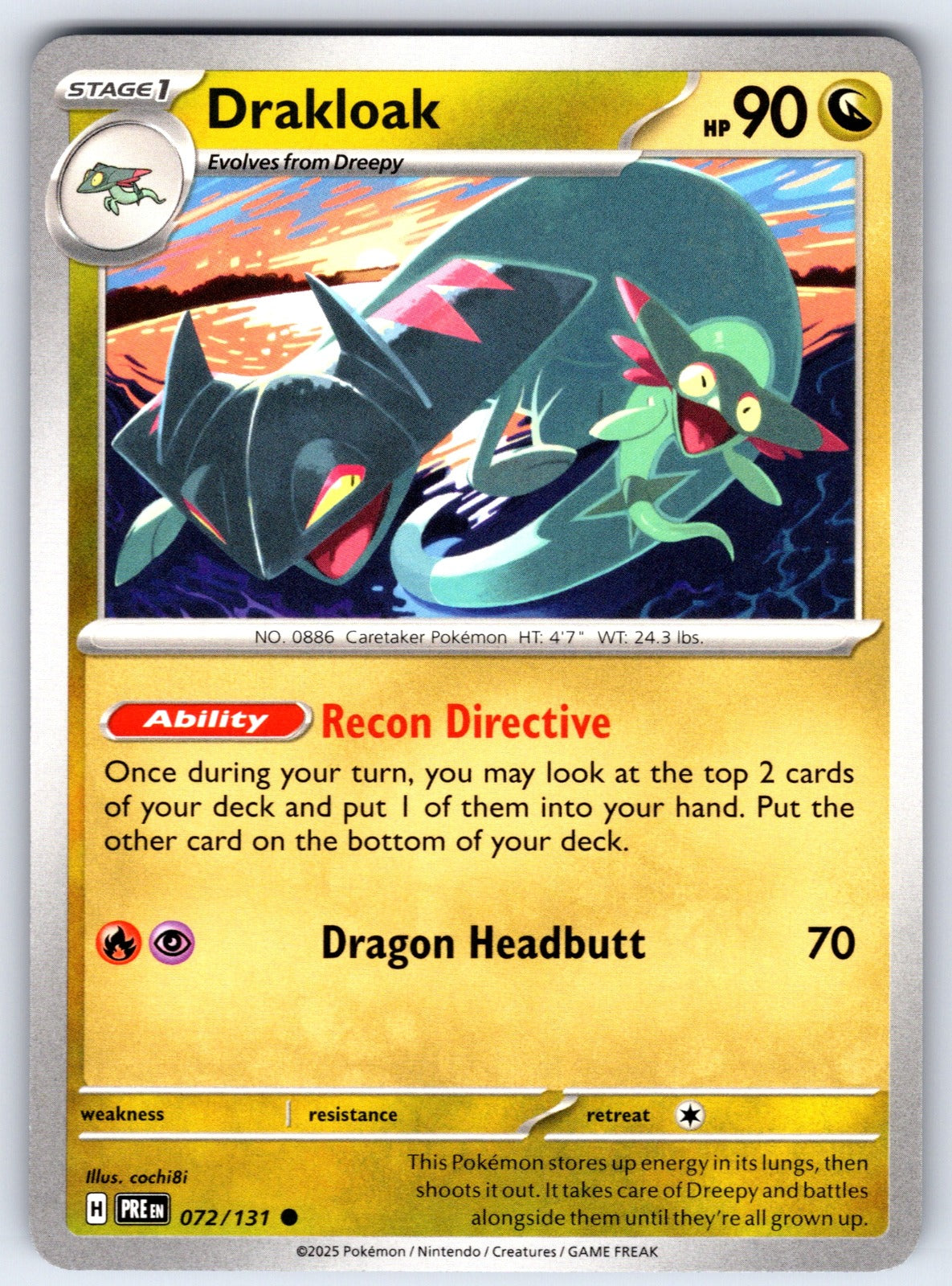 Drakloak Common SV: Prismatic Evolutions 072/131 NM 2025