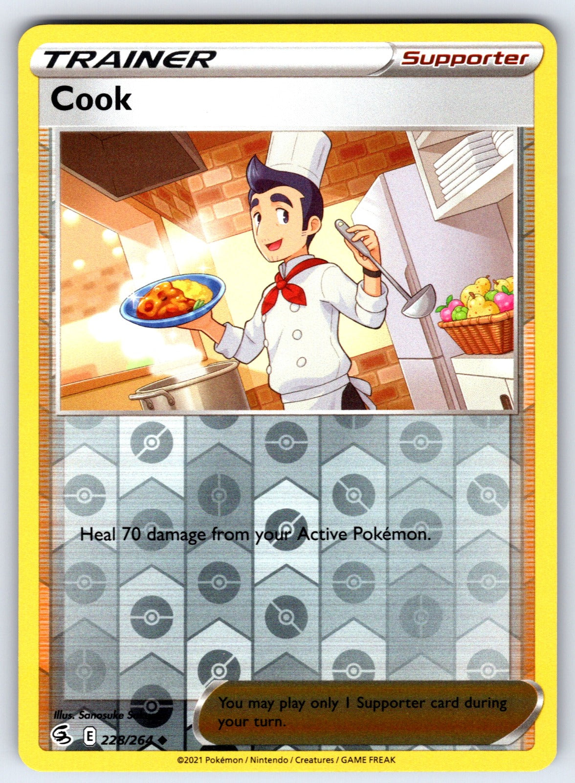 Cook Reverse Holo Uncommon SWSH08: Fusion Strike 228/264 NM 2021