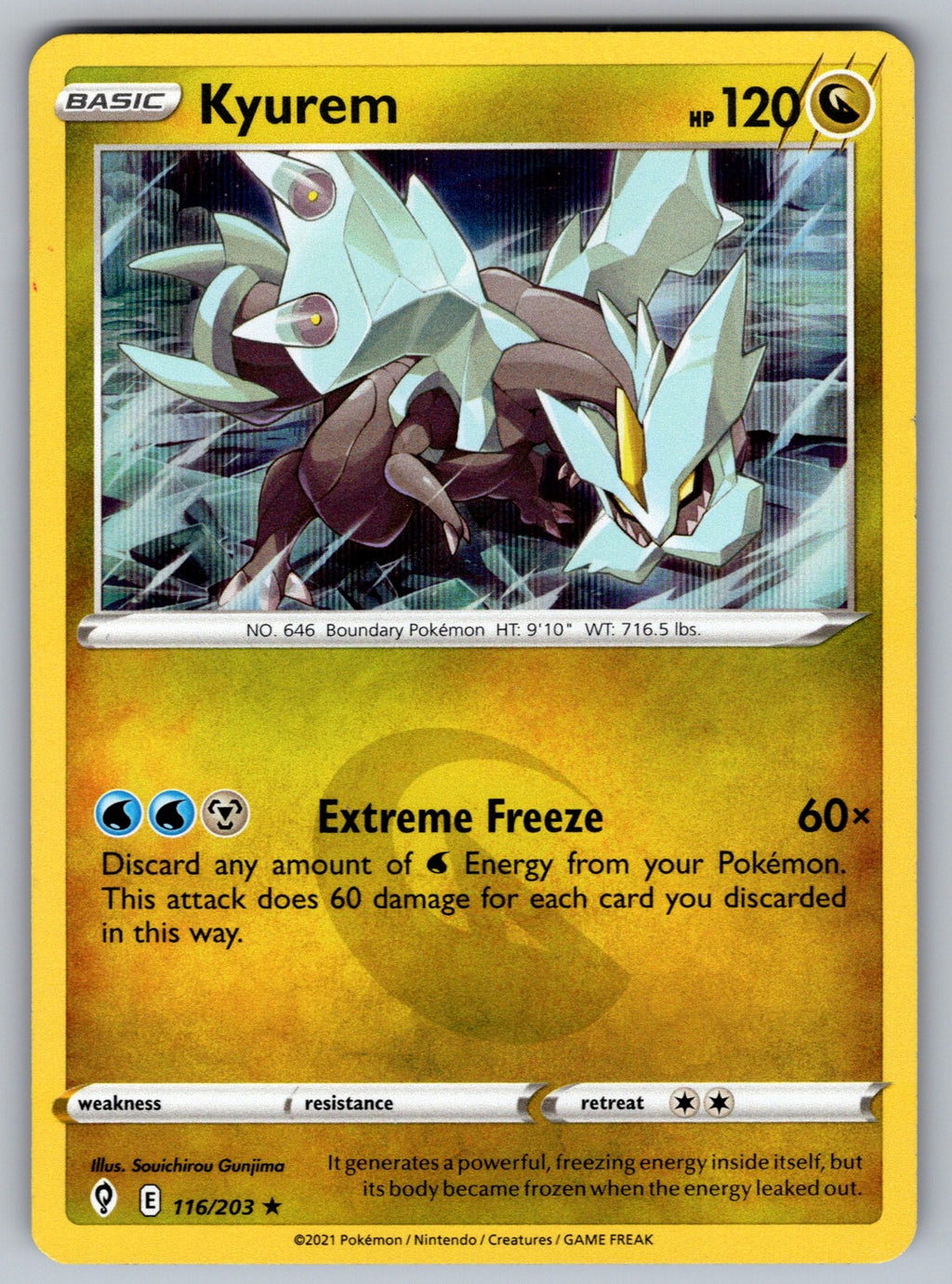 Kyurem Holo Rare SWSH07: Evolving Skies 116/203 NM 2021