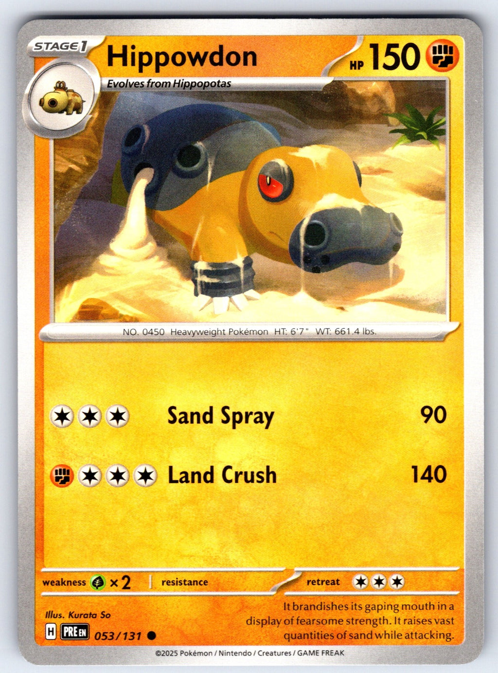 Hippowdon Common SV: Prismatic Evolutions 053/131 NM 2025
