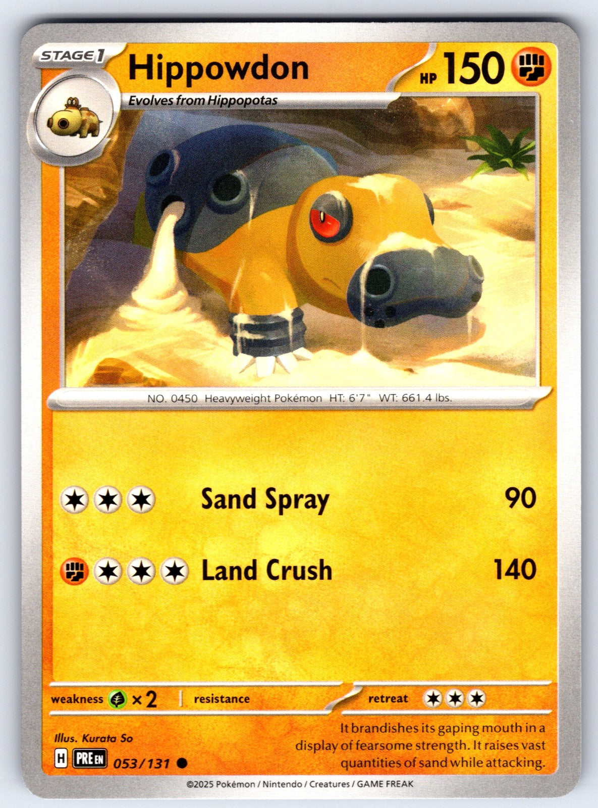 Hippowdon Common SV: Prismatic Evolutions 053/131 NM 2025
