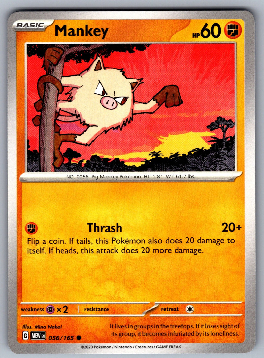 Mankey Common SV: Scarlet & Violet 151 056/165 NM 2023