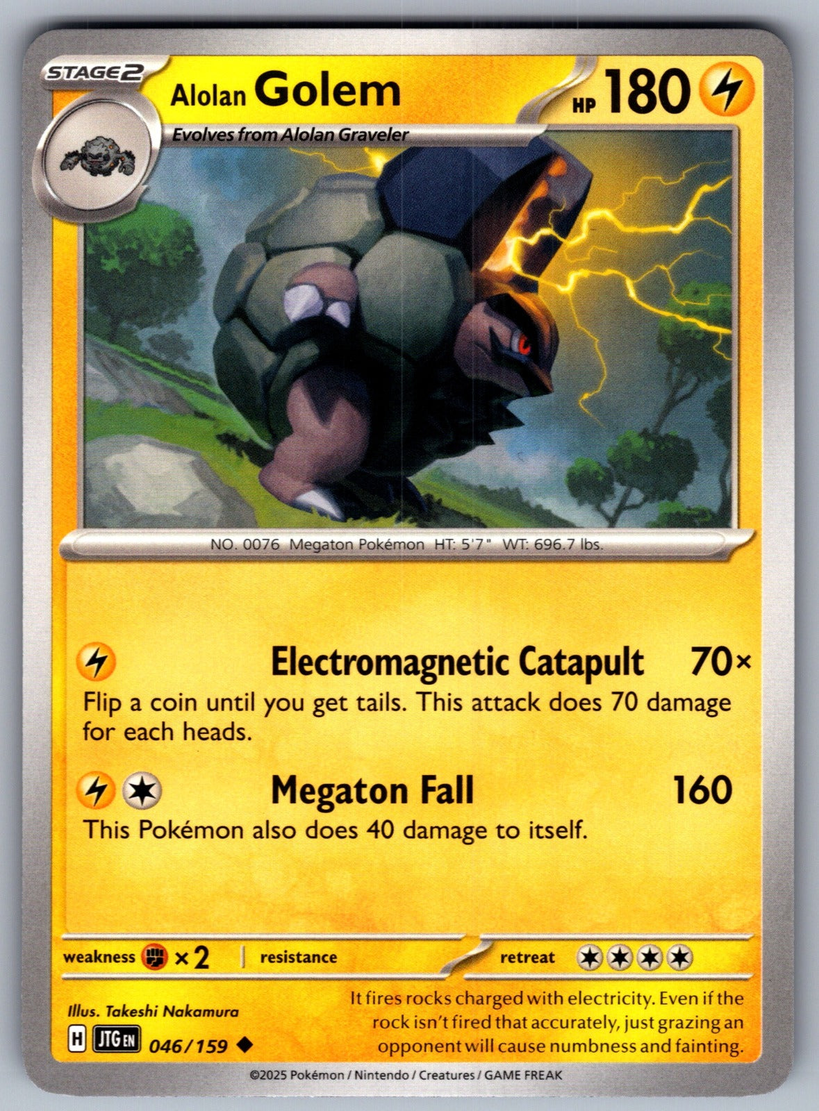 Alolan Golem Uncommon SV09: Journey Together 046/159 NM 2025