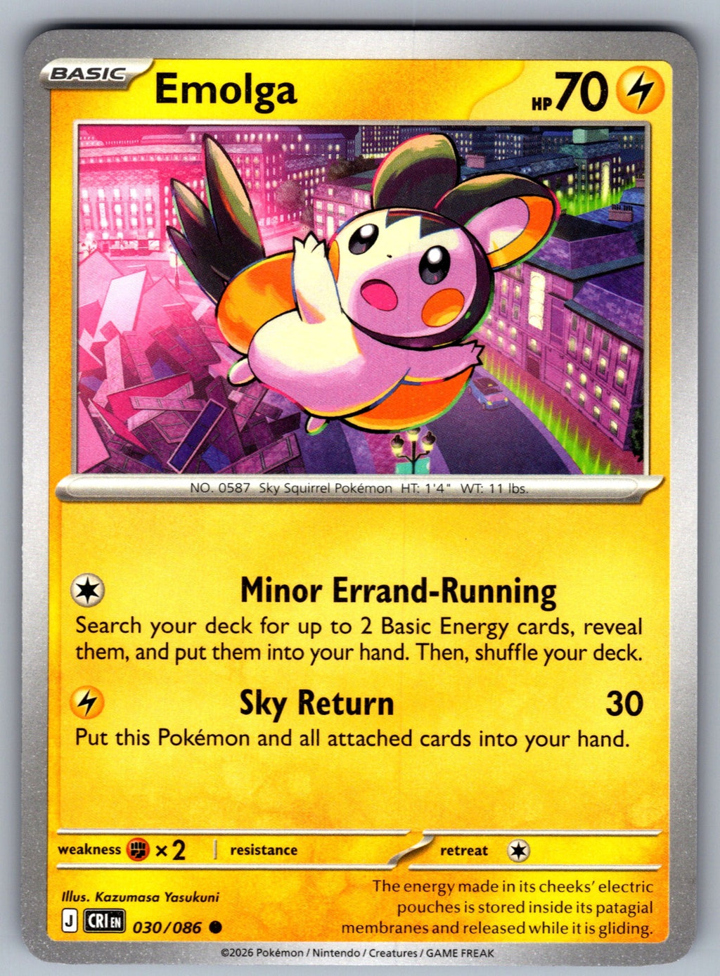 Emolga Common ME04: Chaos Rising 030/086 NM 2026