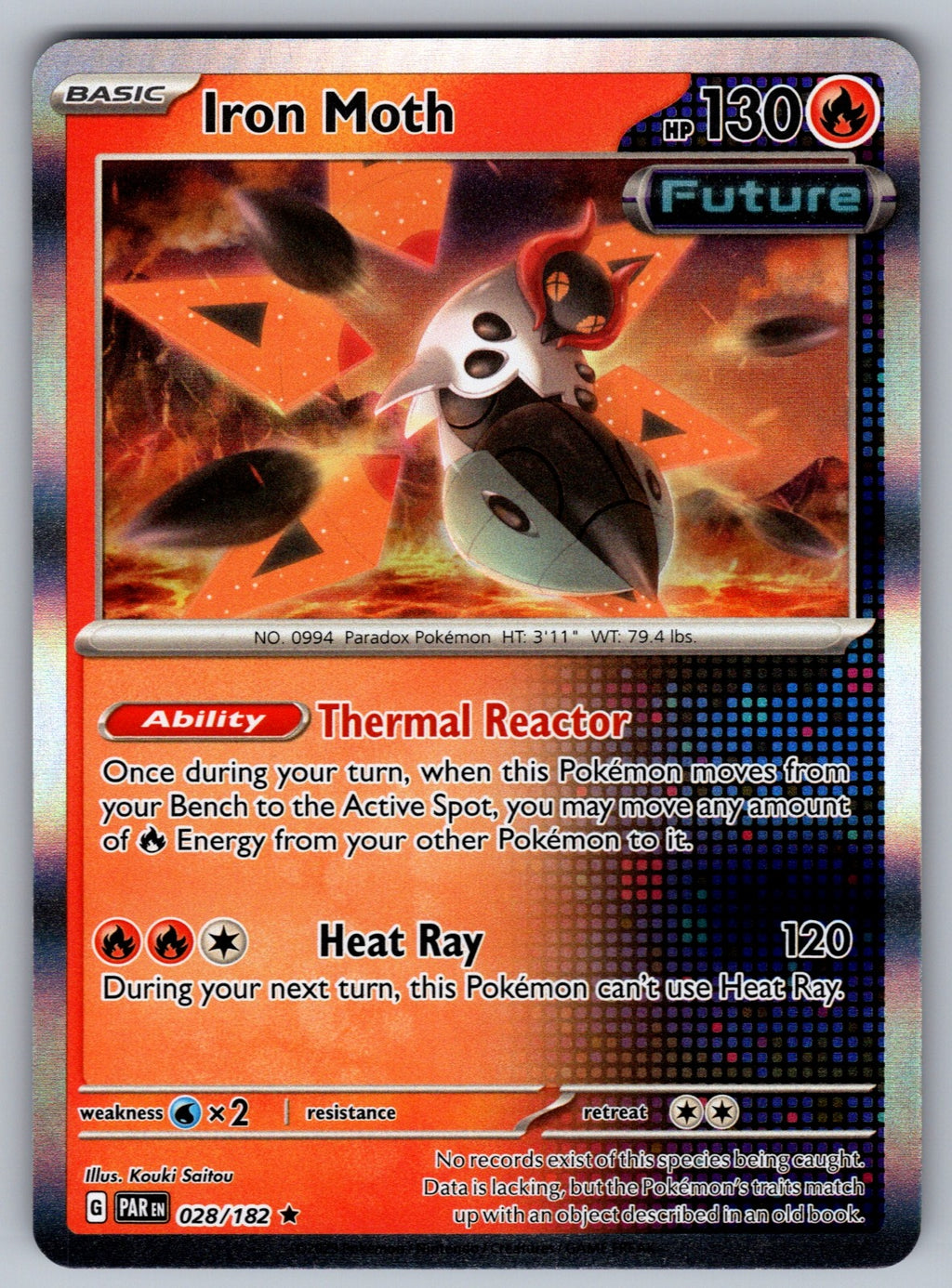 Iron Moth Holo Rare SV04: Paradox Rift 028/182 NM 2023