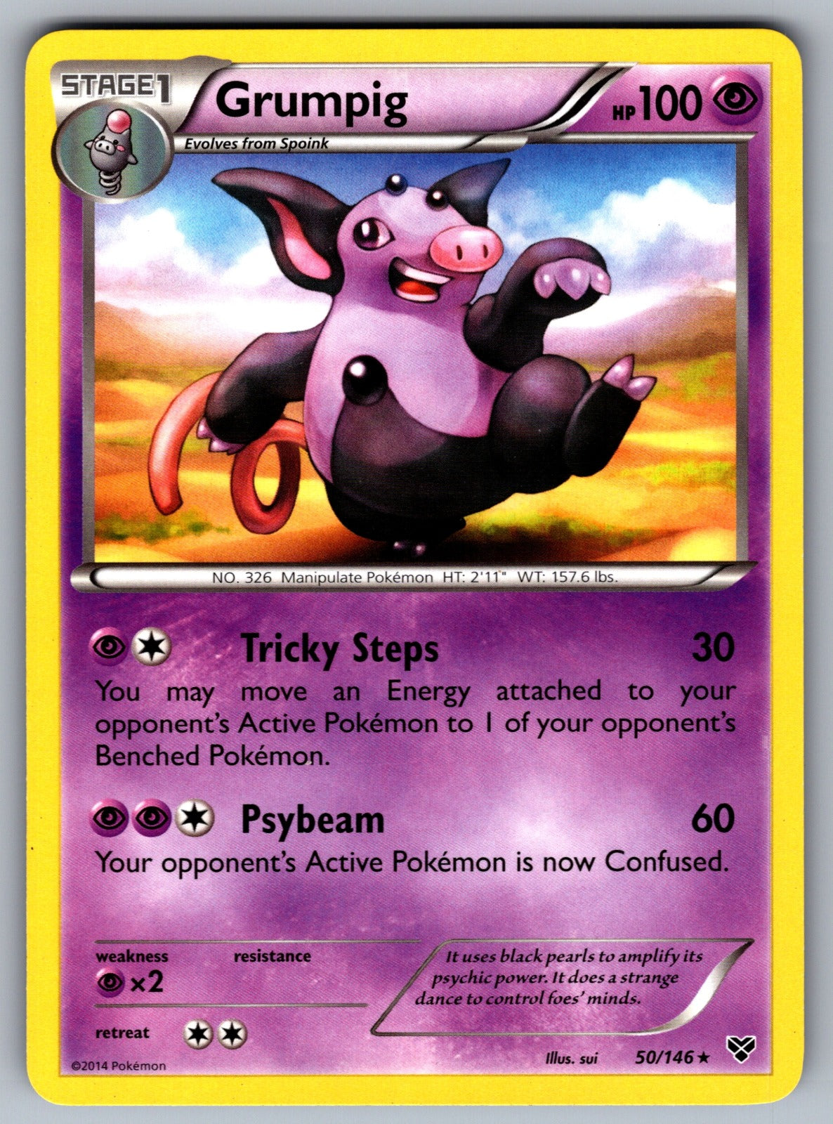 Grumpig Rare XY Base Set 50/146 LP 2014