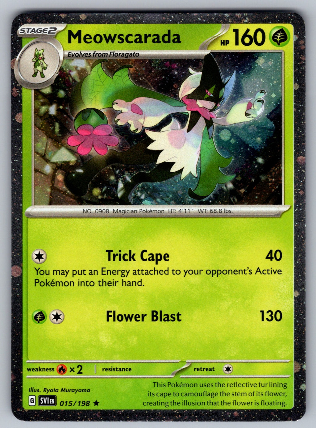 Meowscarada Holo Rare SV01: Scarlet & Violet Base Set 015/198 NM 2023