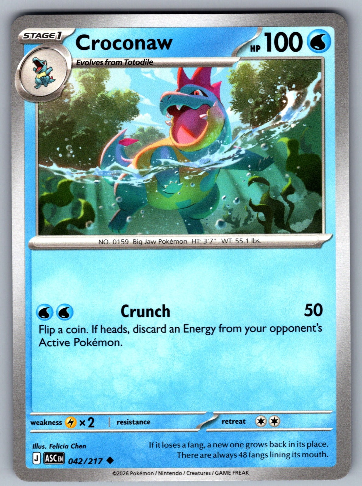 Croconaw Uncommon ME: Ascended Heroes 042/217 NM 2026
