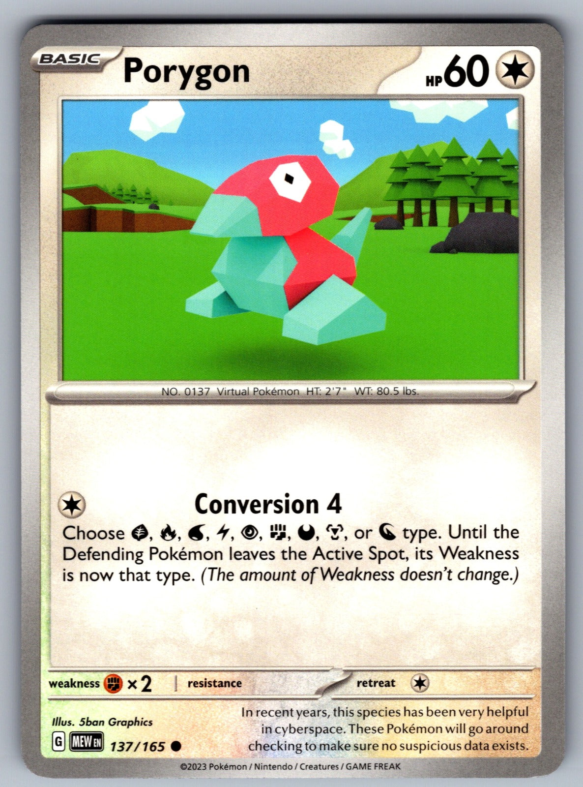 Porygon Common SV: Scarlet & Violet 151 137/165 NM 2023