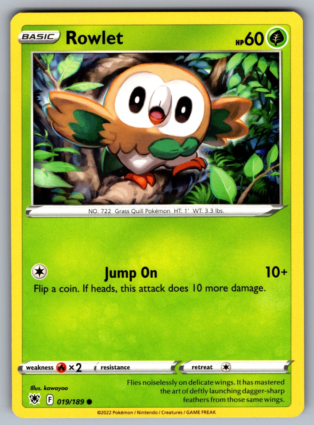 Rowlet Common SWSH10: Astral Radiance 019/189 NM 2022