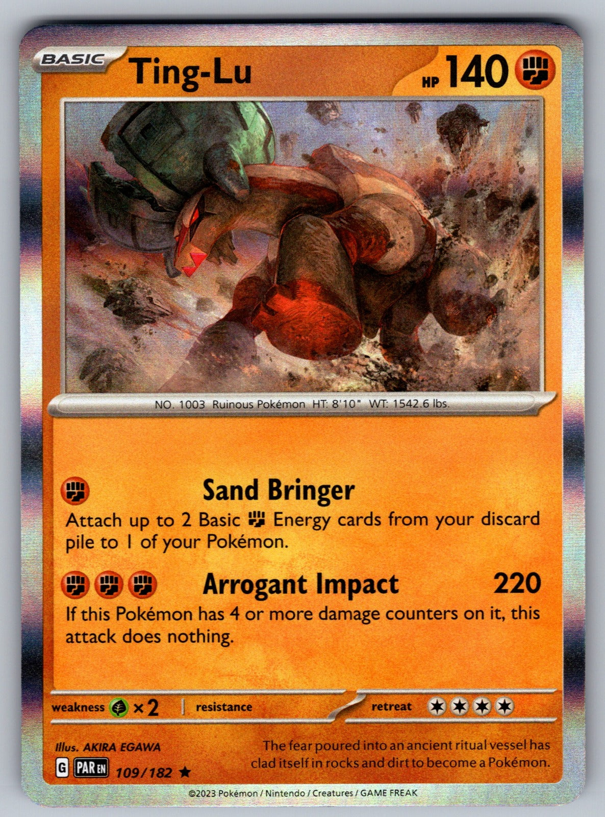 Ting-Lu Holo Rare SV04: Paradox Rift 109/182 NM 2023