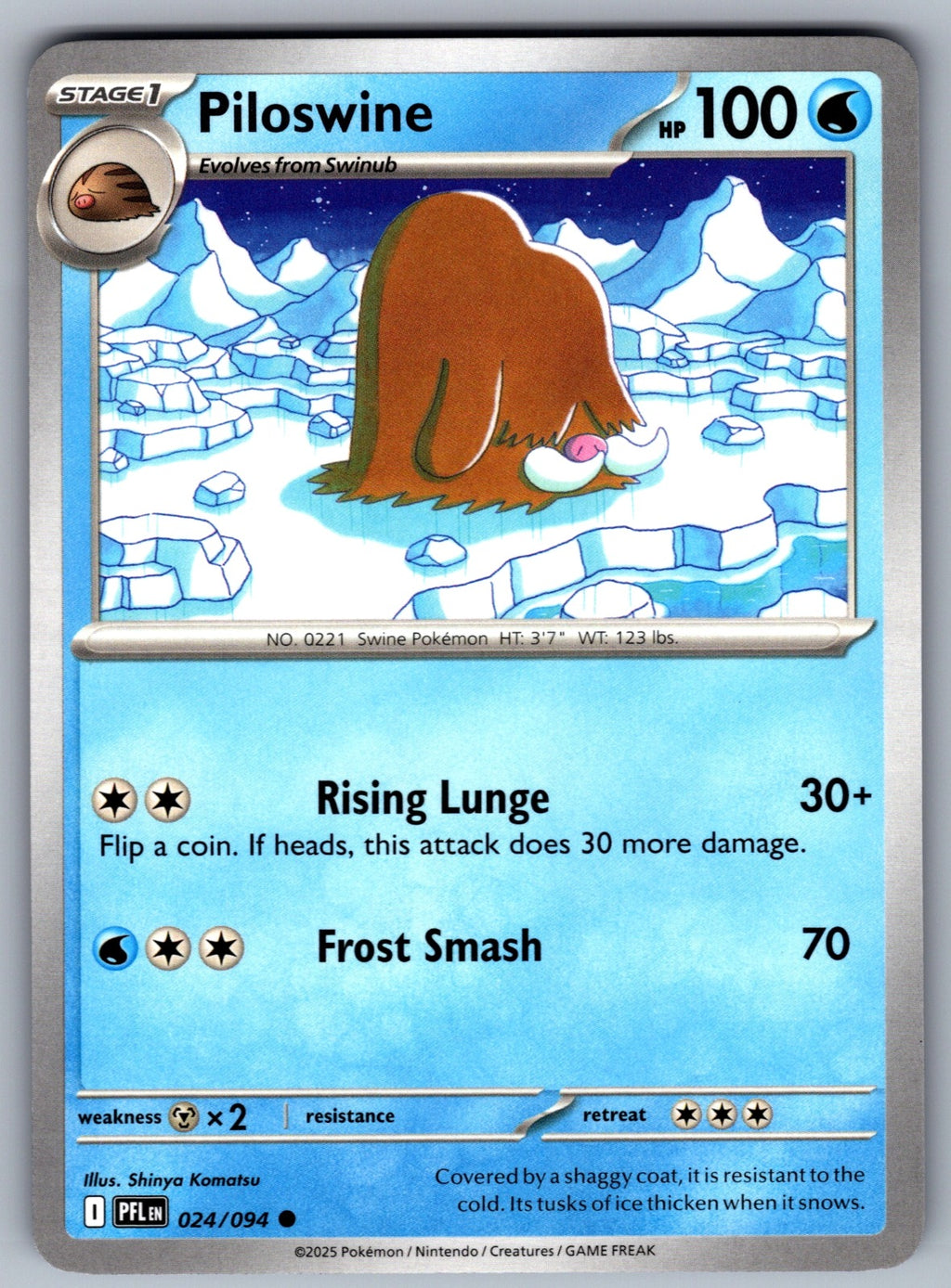Piloswine Common ME02: Phantasmal Flames 024/094 NM 2025