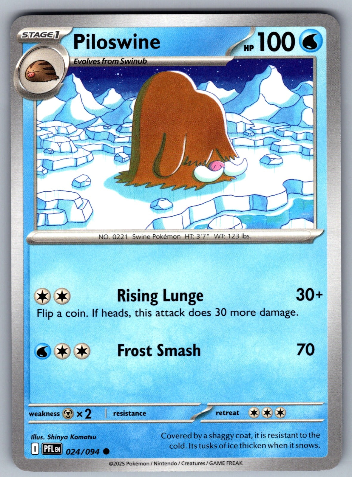 Piloswine Common ME02: Phantasmal Flames 024/094 NM 2025