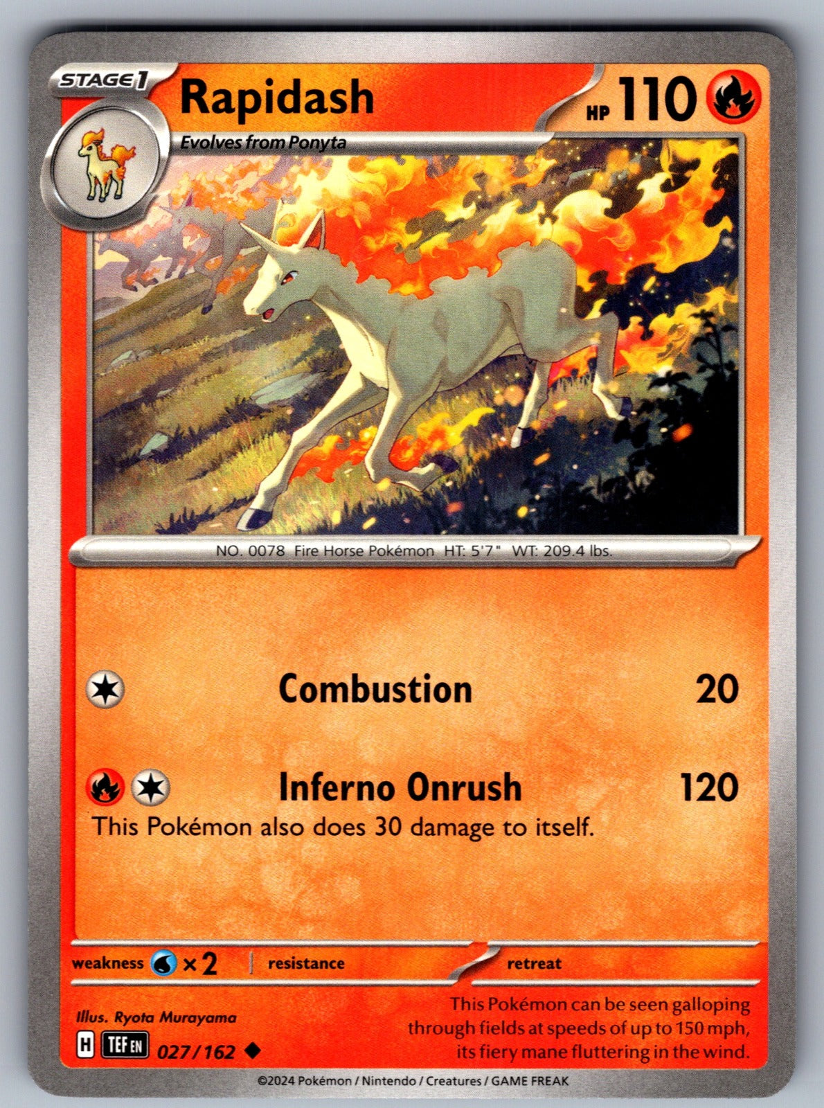 Rapidash Uncommon SV05: Temporal Forces 027/162 NM 2024
