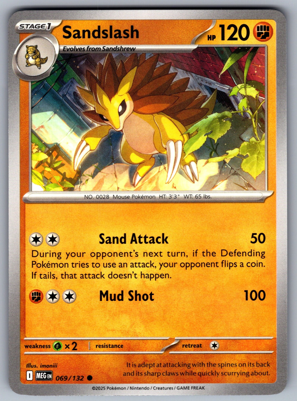 Sandslash Common ME01: Mega Evolution 069/132 NM 2025