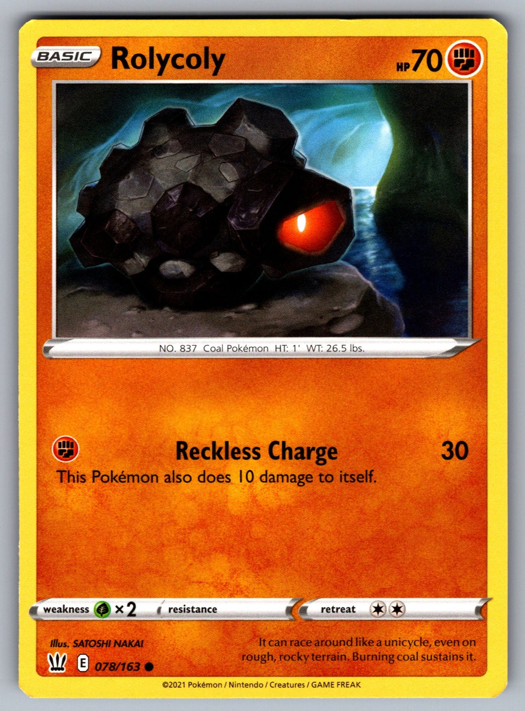 Rolycoly Common SWSH05: Battle Styles 078/163 NM 2021