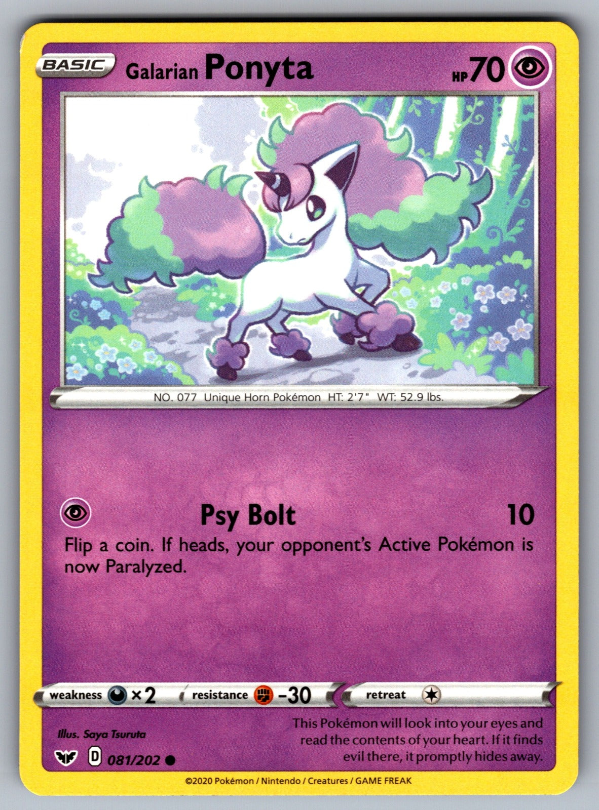 Galarian Ponyta Common SWSH01: Sword & Shield Base Set 081/202 NM 2020