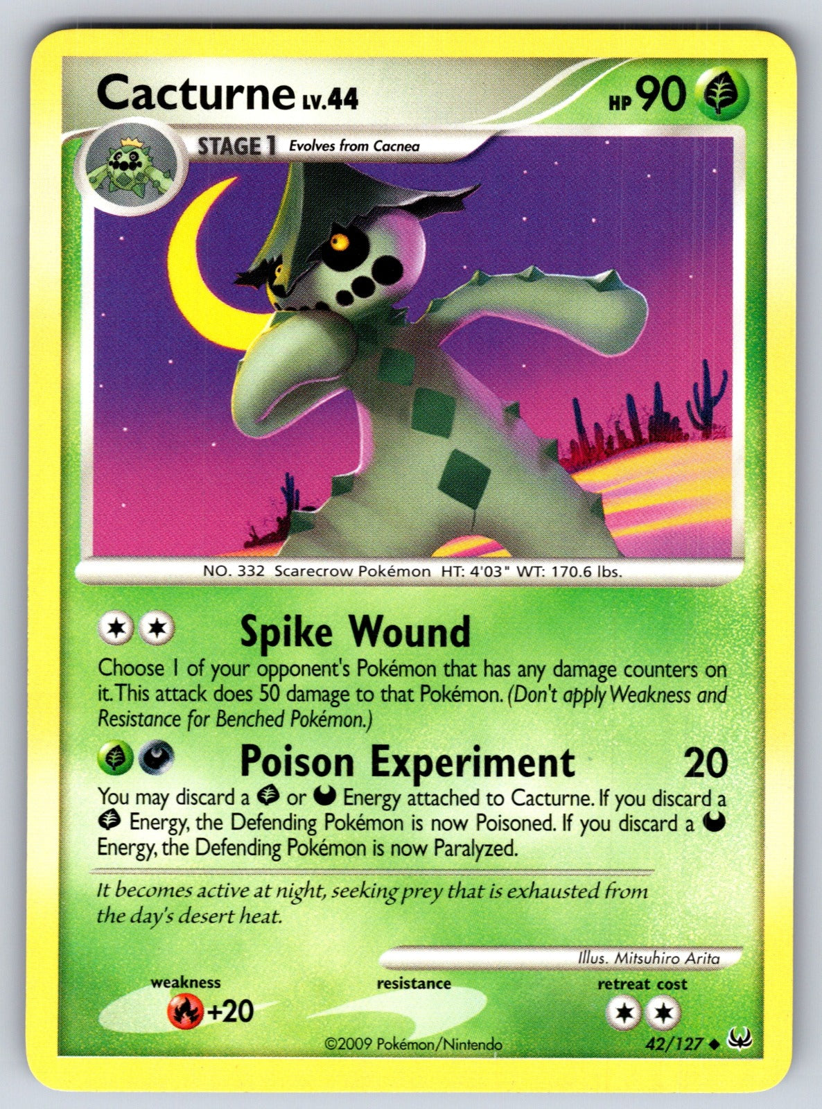 Cacturne Uncommon Platinum 42/127 LP 2009