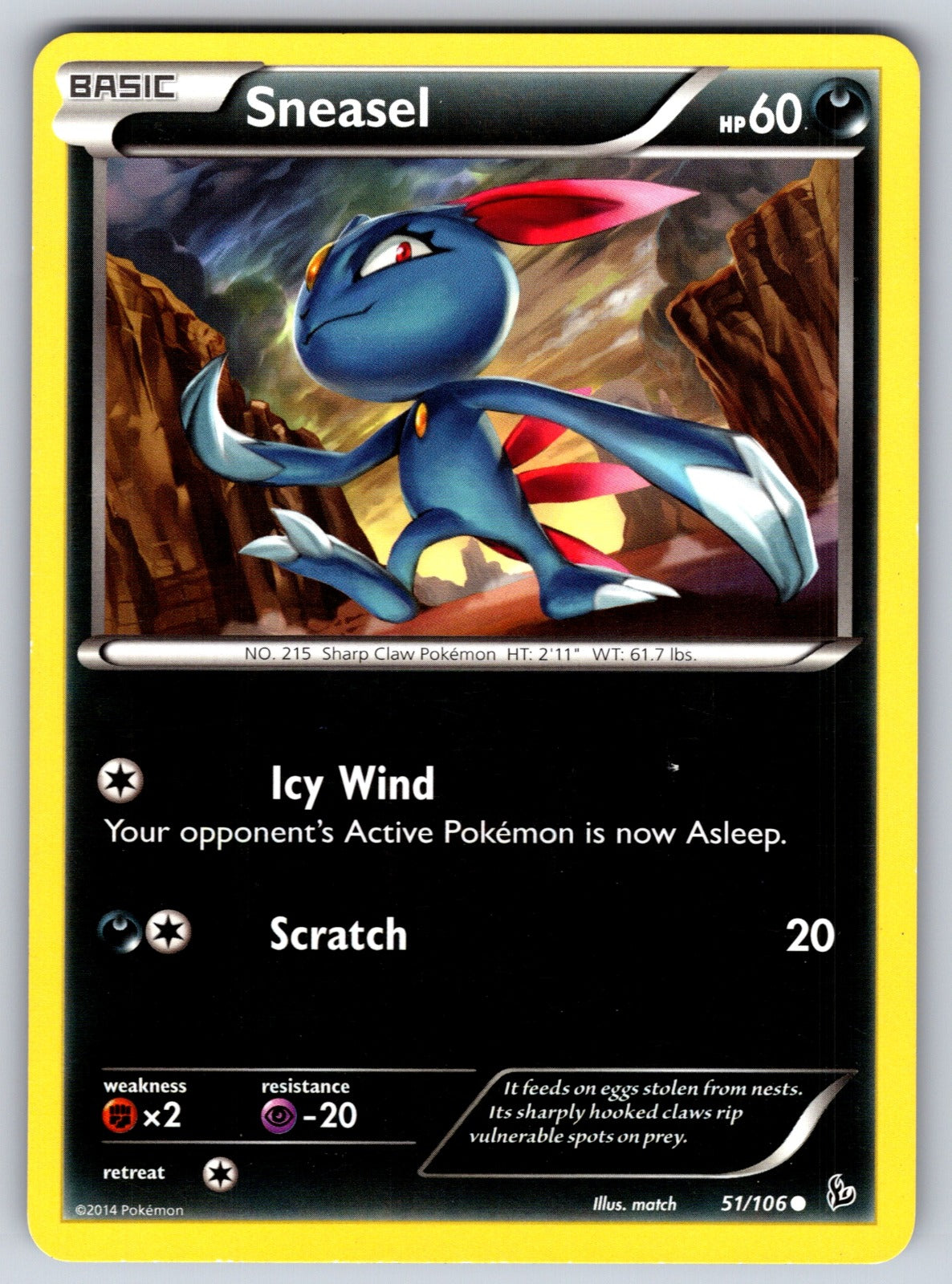Sneasel (51) Common XY - Flashfire 51/106 LP 2014